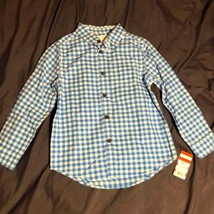 Cat and Jack Button Down Gingham Shirt Long Sleeve